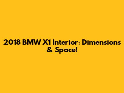 2018 BMW X1 Interior: Dimensions & Space!