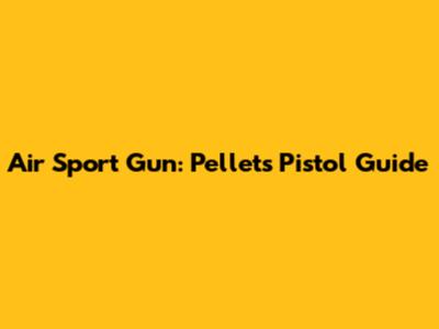 Air Sport Gun: Pellets Pistol Guide