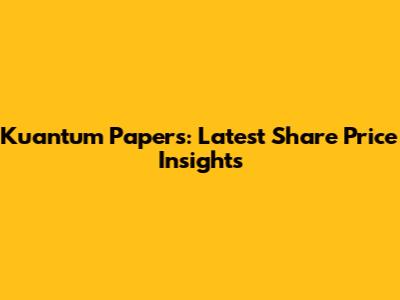 Kuantum Papers: Latest Share Price Insights