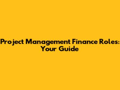 Project Management Finance Roles: Your Guide