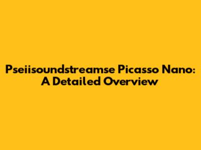 Pseiisoundstreamse Picasso Nano: A Detailed Overview