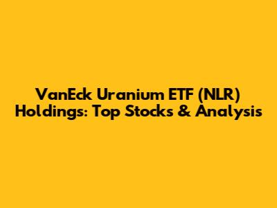 VanEck Uranium ETF (NLR) Holdings: Top Stocks & Analysis